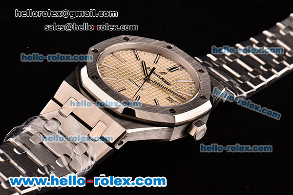 Audemars Piguet Royal Oak Swiss ETA 2824 Automatic Steel Case with Stainless Steel Strap and White Grid Dial - 1:1 Original - Click Image to Close